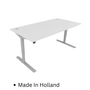White adjustable desk with a sleek design