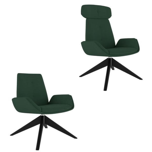 REF800/B | REF800/B/HRL - UPHOLSTERED LOUNGE ARM CHAIR WITH BLACK PYRAMID BASE