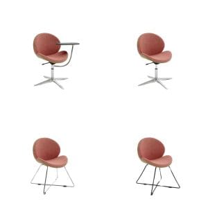 Versatile modern chair with different base options.