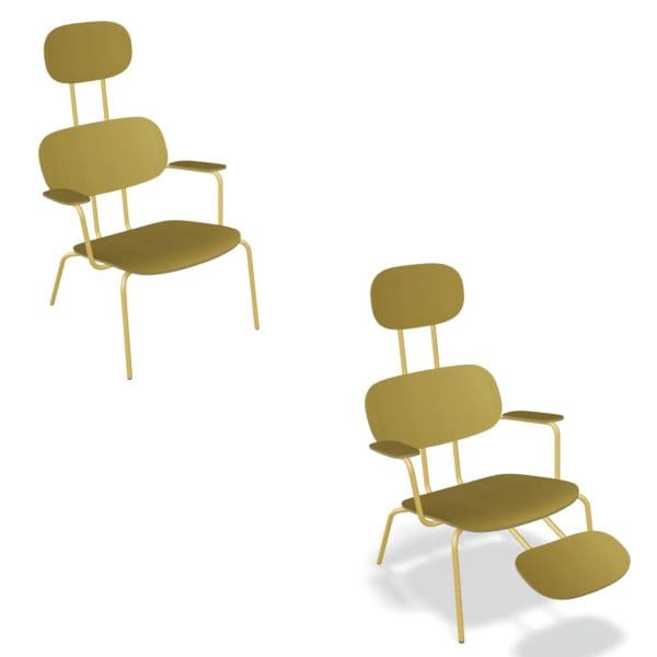 New School - Lounge Plywood Armchair with Headrest