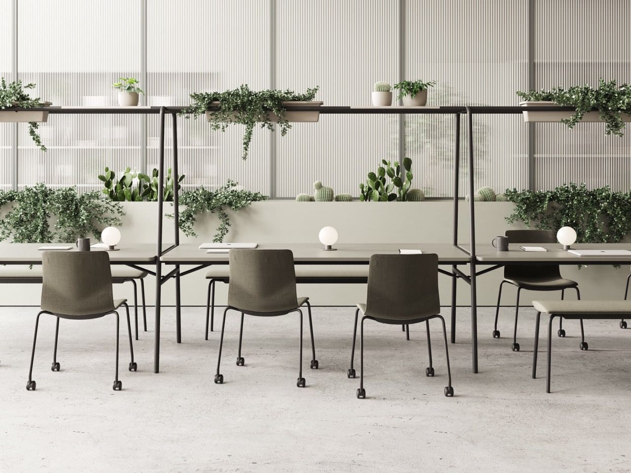 Modern office with plants