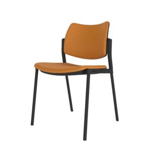 GV03 - Guava Black 4 Leg Chair With Upholstered Back and Seat