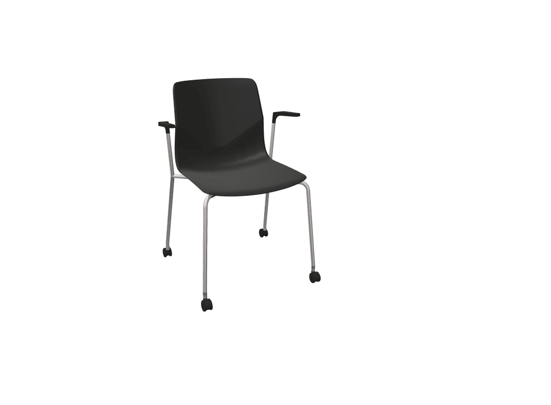 Isolated black stacking chair